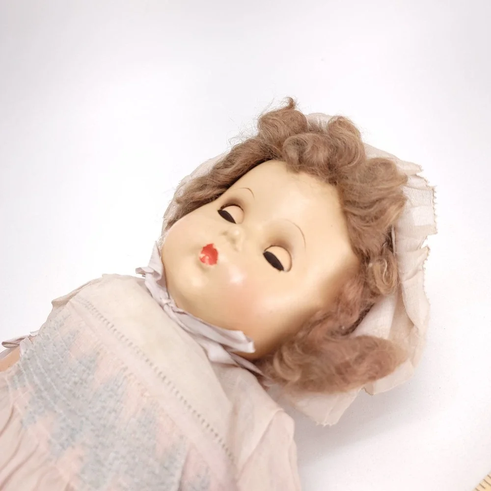 Vintage Madam Alexaner Composition‎ Baby Doll Pink Dress Bonnet Sleep Eyes 20